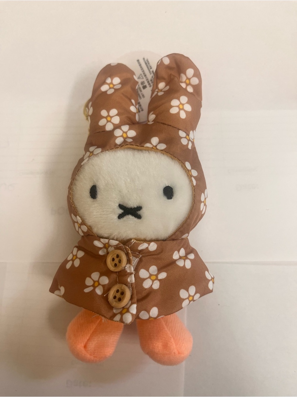 Miffy brown raincoat plush keychain